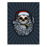 Smokin' Santa Skull Post Card