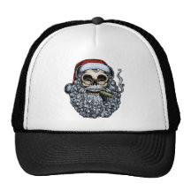 Smokin' Santa Skull Trucker Hat