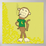 Smoking Monkey Poster posters