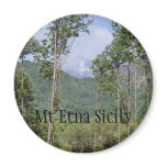 Smoking Mt Etna Through the Trees magnets