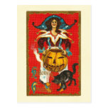 Smoking Pumpkin Halloween Greetings Postcard