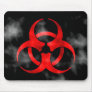 Smoking Red Biohazard Symbol Mousepad