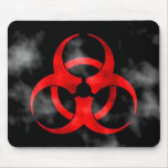 Smoking Red Biohazard Symbol Mousepad