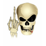 Smoking skull giving the finger t-shirts