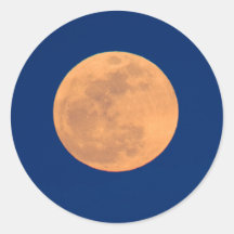 Smoky Mountains Moon Rise Round Sticker