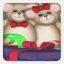 Smooch Bears Christmas Stickers