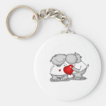 Smooch - Hippo Kiss Valentine's Day Keychains