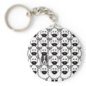 Smooth-Coated Border Collie in the Sheep keychains