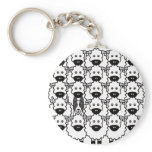 Smooth-Coated Border Collie in the Sheep keychains