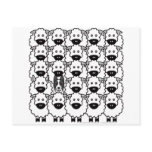 Smooth-Coated Border Collie in the Sheep postcards