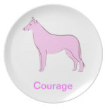 Smooth Collie Courage Cancer Awareness Plate