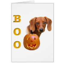 Smooth Dachshund Boo Card
