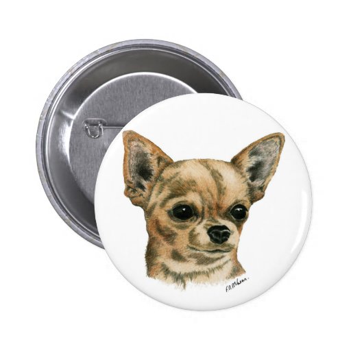 Smoothcoat chihuahua pinback buttons