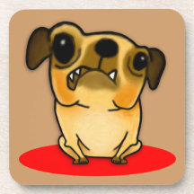 Snaggle Tooth Pug Beverage Coaster