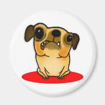 Snaggle Tooth Pug Fridge Magnets