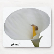 Snail climbing lily mousepad