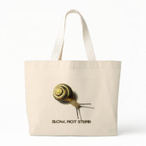 SNAIL WITH CAPTION FROM JUNGLEWALK.COM TOTE BAGS