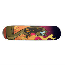 Snake and Flames Custom Skate Board