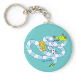 Snake Board Game Doodle Art Keychain