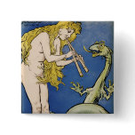 Snake Charmer - Art Nouveau Vintage Art Buttons