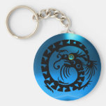 SNAKE DRAGON,black,blue sapphire, Key Chain