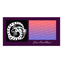SNAKE DRAGON ,Blue Turquase Aquamarine purple Picture Card