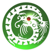 SNAKE  DRAGON  white ,emerald green ,red ruby Stickers