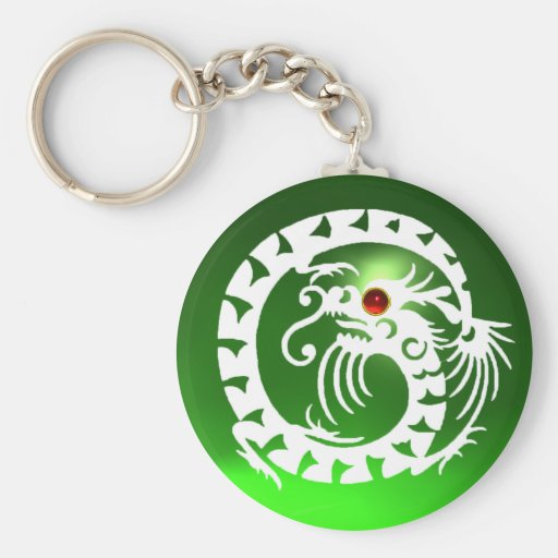 SNAKE DRAGON,white,red  ruby,green emerald Keychains