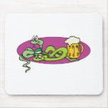 Snake That Got Drunk Off The Beer mousepads
