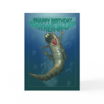 Snappy Birthday Happy Crocodile Underwater View Greeting Card