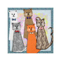 Snazzy Cats design Gallery Wrapped Canvas