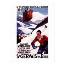 SNCF Railway Cable Car Promo Poster Postcards