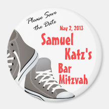 Sneakers Bar/Bat Mitzvah Round Magnet