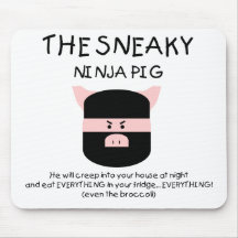 Sneaky Ninja Pig Mouse Mat