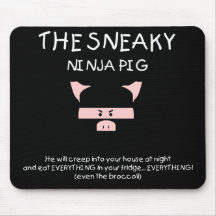 Sneaky Ninja Pig Mouse Mats