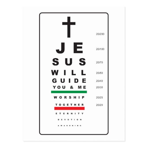 snellen eye chart jesus - postcard