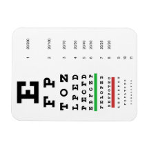 Snellen Eye Chart Premium Magnet