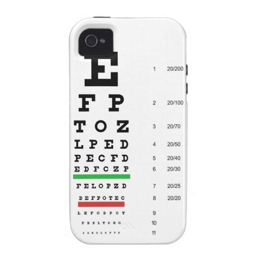 Snellen Eye Chart Tough iPhone 4 Case