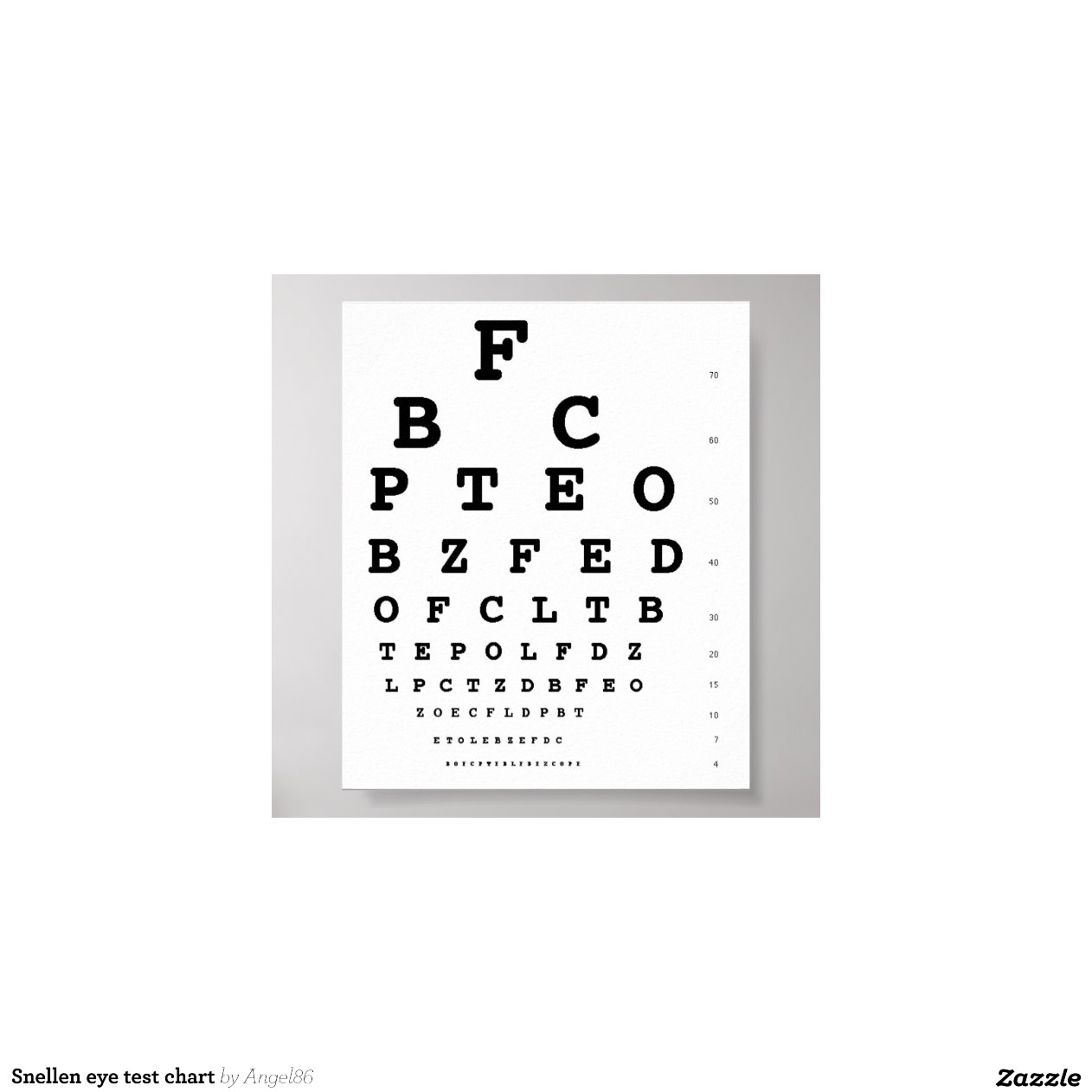 snellen eye test chart print zazzle snellen chart interpretation uk