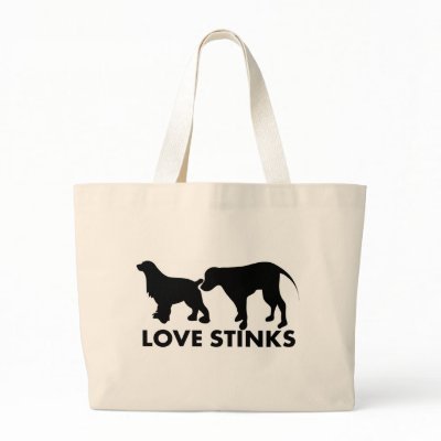 SNIFF DOGS LOVE STINKS CANVAS BAGS by Sofia_Youshi
