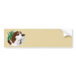 Sniffing Basset Hound Cartoon bumper stickers