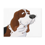 Sniffing Cartoon Basset Hound postcards