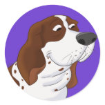 Sniffing Cartoon Basset Hound stickers