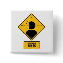 Sniper Ahead Warning Sign (Head Shot)