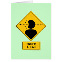 Sniper Ahead Warning Sign (Head Shot)