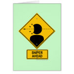 Sniper Ahead Warning Sign (Head Shot) cards