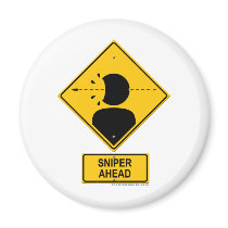 Sniper Ahead Warning Sign (Head Shot)