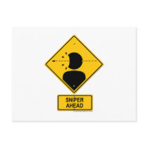 Sniper Ahead Warning Sign (Head Shot)