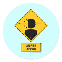 Sniper Ahead Warning Sign (Head Shot)