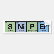 Sniper made of Elements Bumper Stickers